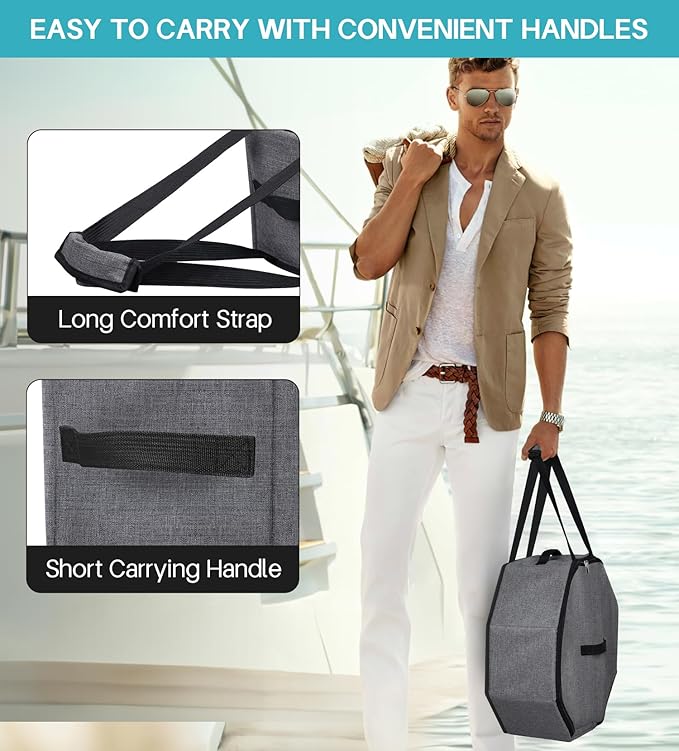 Large Hat Box for Women Storage, Collapsible Cowboy Hat Travel Case with Handles for Men Carry and Wide Brims Cap Organizer for Closet, Gray