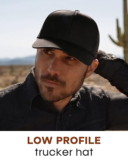 Mens Trucker Hat Structured Mesh Baseball Cap Adjustable Classic Mens Hat