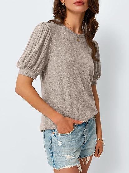 AUTOMET Womens Summer Tops Dressy Casual Blouses Business Short Sleeve Shirt 2025 Cute Trendy Sweater