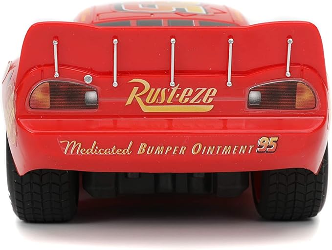Jada Toys Pixar Cars 1:24 Lightning McQueen RC Remote Control Car 2.4 GHz Red Toys for Kids