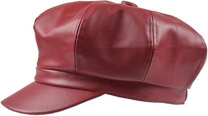 Foetest Cap Leather Hat Baseball Cao Casual Hat Sun Hat Solid Color for Wen and