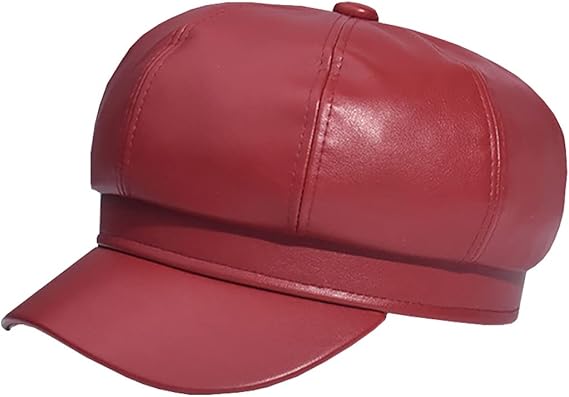 Foetest Cap Leather Hat Baseball Cao Casual Hat Sun Hat Solid Color for Wen and