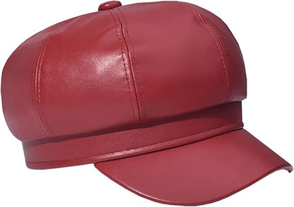 Foetest Cap Leather Hat Baseball Cao Casual Hat Sun Hat Solid Color for Wen and