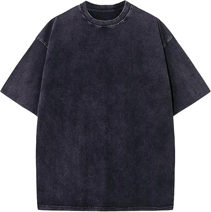 Oversized T-Shirts for Men Vintage Cotton Tee Crew Neck Short Sleeve Tops Men's Loose Fit Casual Fashion Shirt