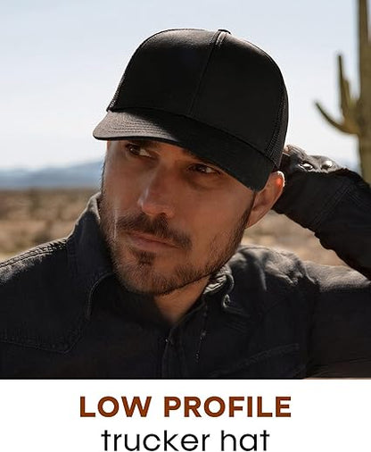 Mens Trucker Hat Structured Mesh Baseball Cap Adjustable Classic Mens Hat