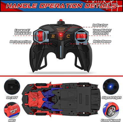 BLUEJAY Transform Rc Cars for Boys 4-7 8-12, 2.4Ghz Remote Control Car 1:18 Scale Transforming Robot, One-Button Deformation 360° Rotation Car Toy Gifts for Boys 3-5