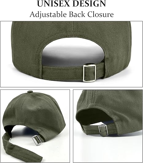 3 Pack Unisex Cotton Baseball Cap Adjustable Unconstructed Plain Sport Dad Golf Hat for Men and Women