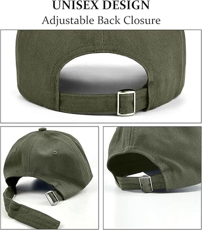 3 Pack Unisex Cotton Baseball Cap Adjustable Unconstructed Plain Sport Dad Golf Hat for Men and Women