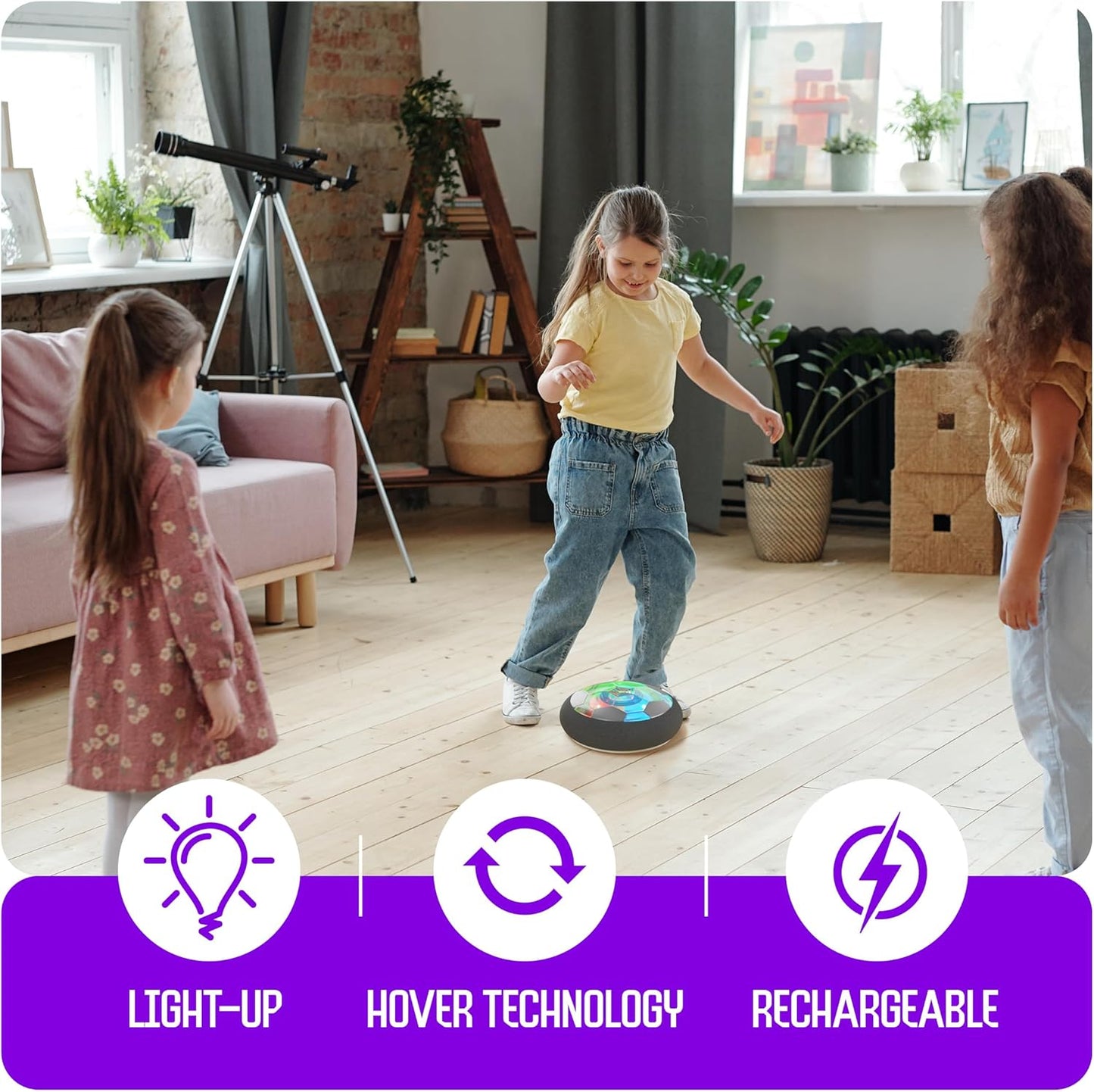 Hover Soccer Ball for Kids - Boy Birthday Gifts - Indoor Toy Games Gift for Boys Age 6, 7, 8, 9, 10, 11, 12 Year Old - Light-Up Toys Game for Kid - 6-8, 8-12 - Gift for 8 Year Olds (Single)